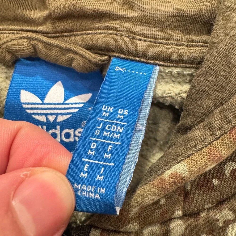 Adidas Hoodie Mens M Camo Cotton Full Zip Polka Dot Gorpcore Streetwear‎ Utility
